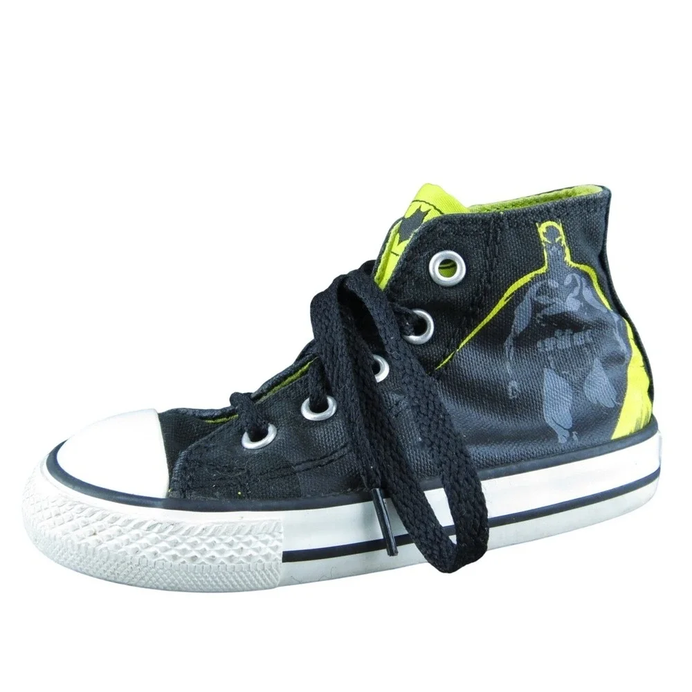Converse Boys Sneaker Shoes Black Synthetic‎ Lace Up Size T 7 Medium